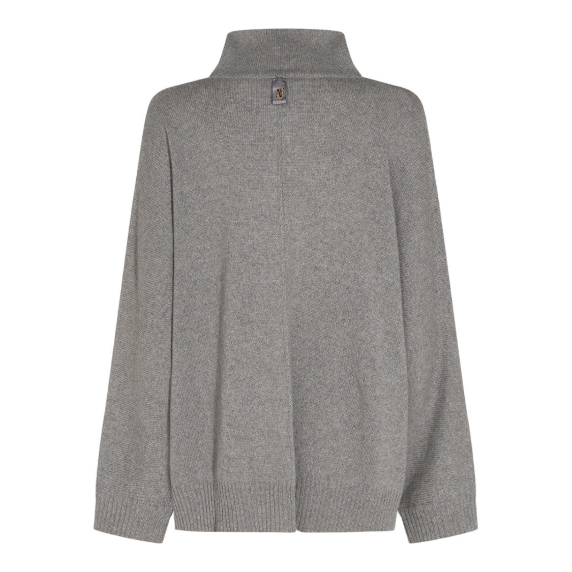 Alberta Ferretti High-Neck Lace Trim Knit Sweater