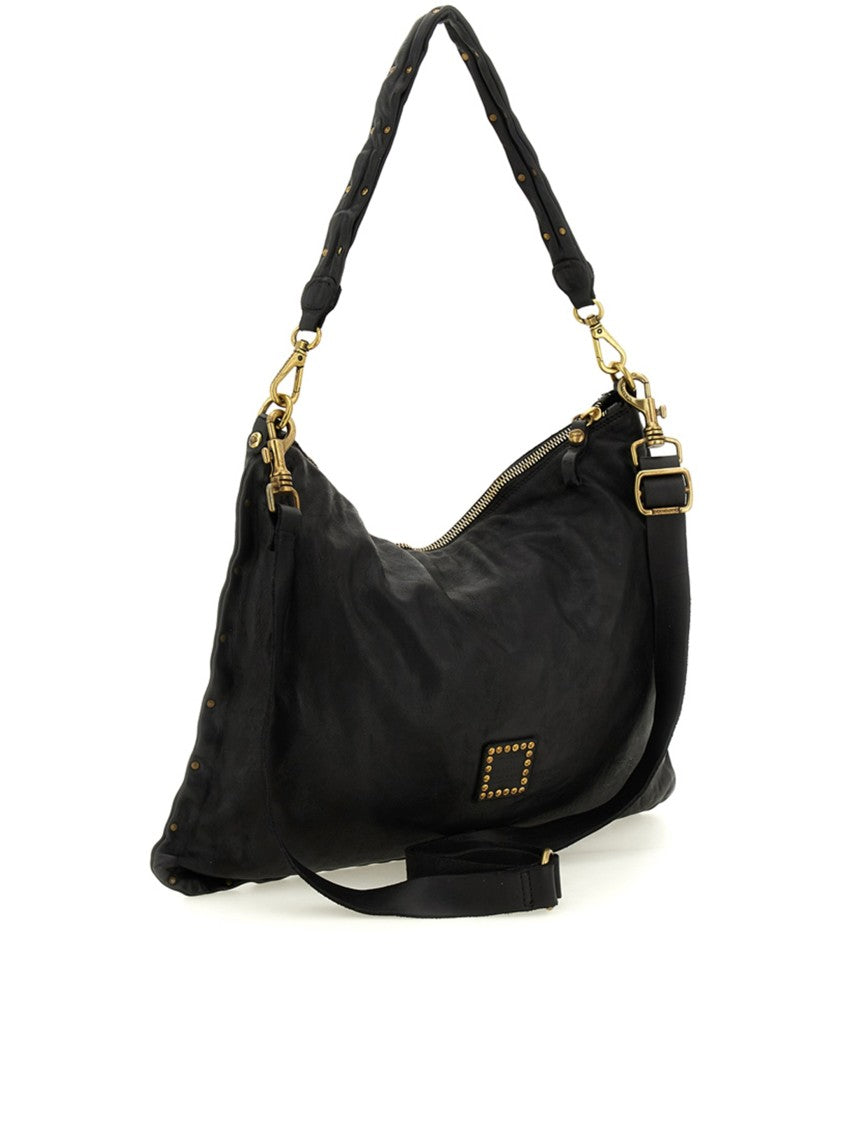Campomaggi Wanda Slouchy Studded Black Handbag