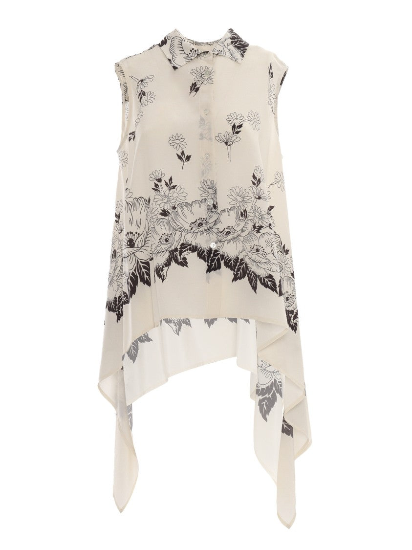 P.A.R.O.S.H. High-Low Hem Silk Blouse