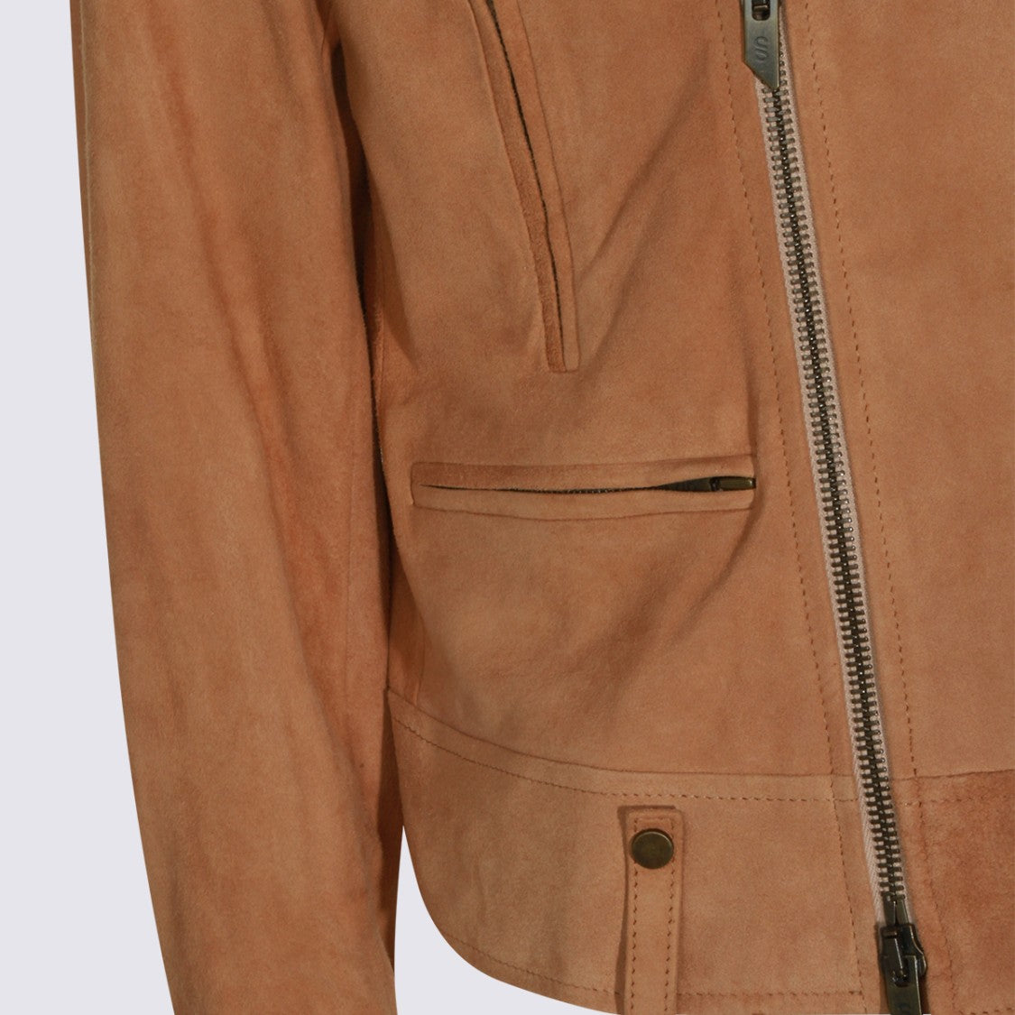 Salvatore Santoro Asymmetrical Zippered Suede Jacket With Biker Influences