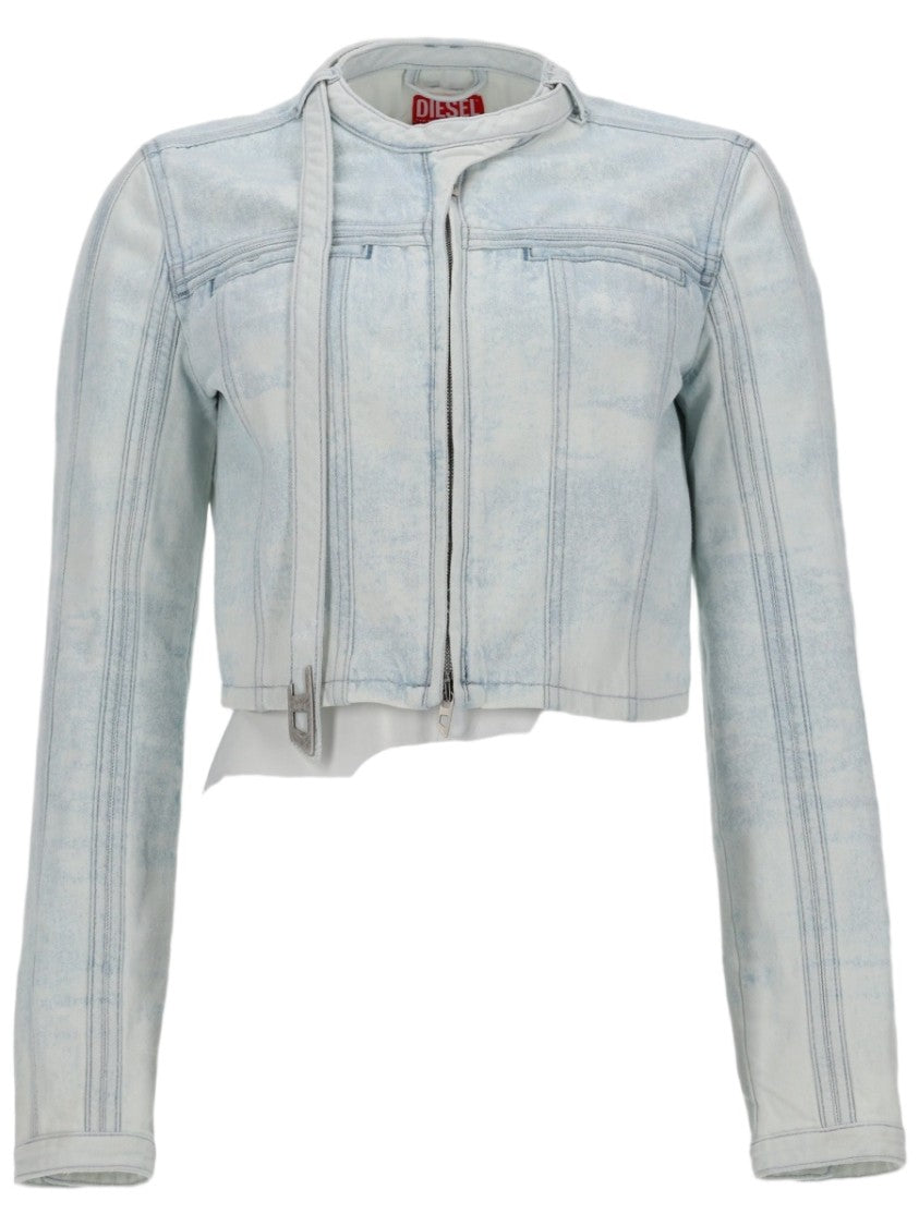 Diesel De-Saphix Cropped Denim Zip Jacket