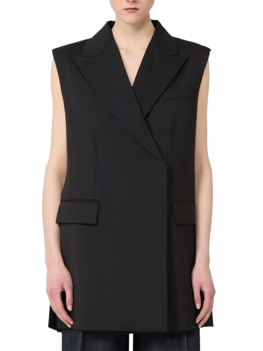 Max Mara Structured Sleeveless Coat With Double-Breasted Front