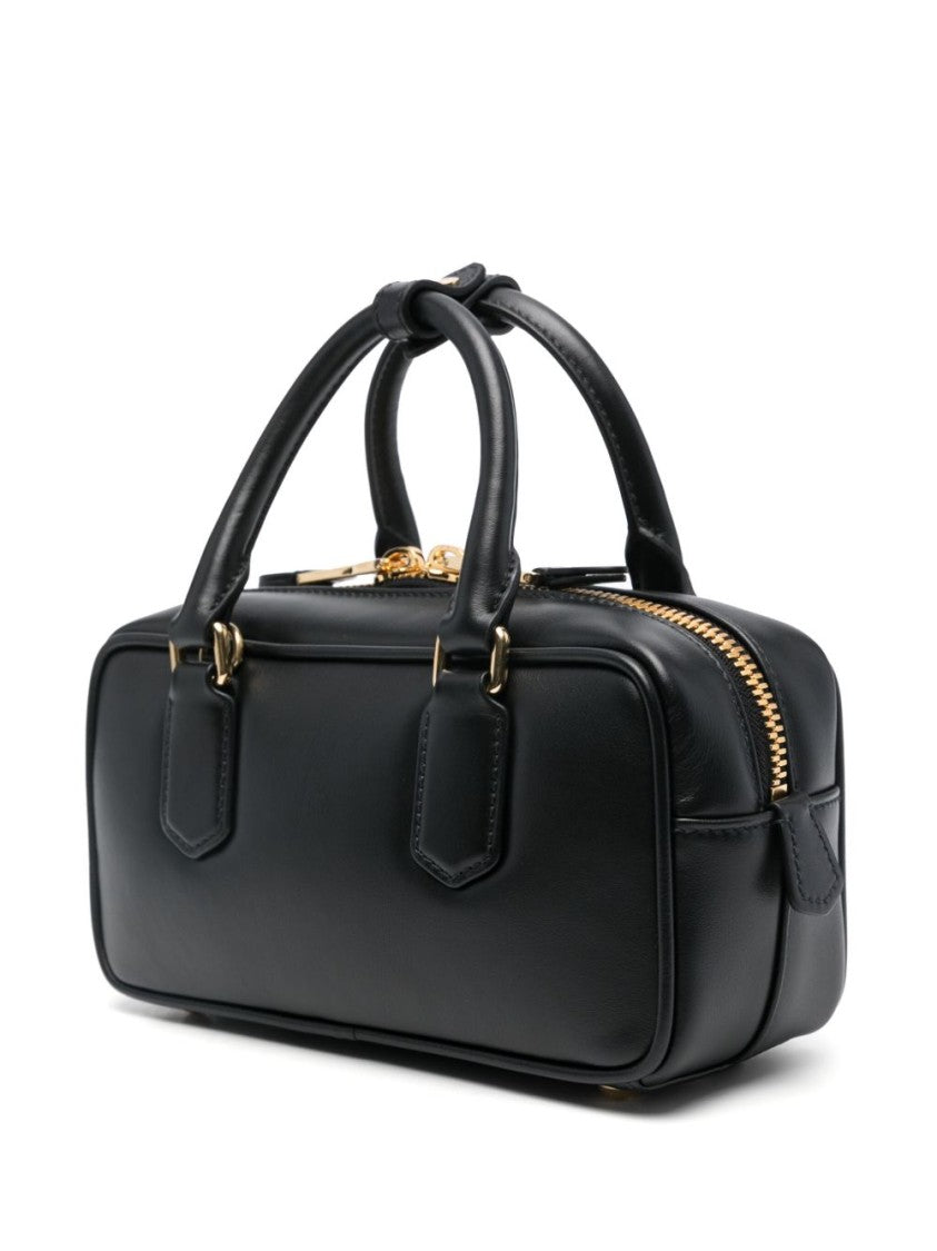 Miu Miu Rectangular Black Calf Leather Bag With Embossed Logo