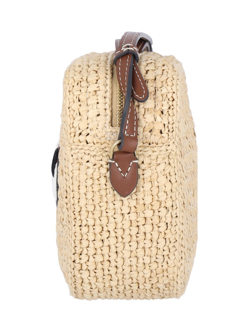 Anya Hindmarch Rectangular Raffia Crossbody Bag With Eye Patch