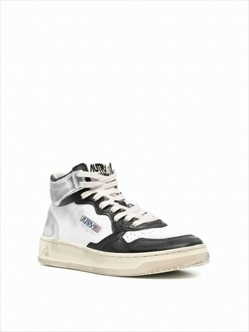 Autry High-Top Sneakers With Metallic Cow Leather Accents