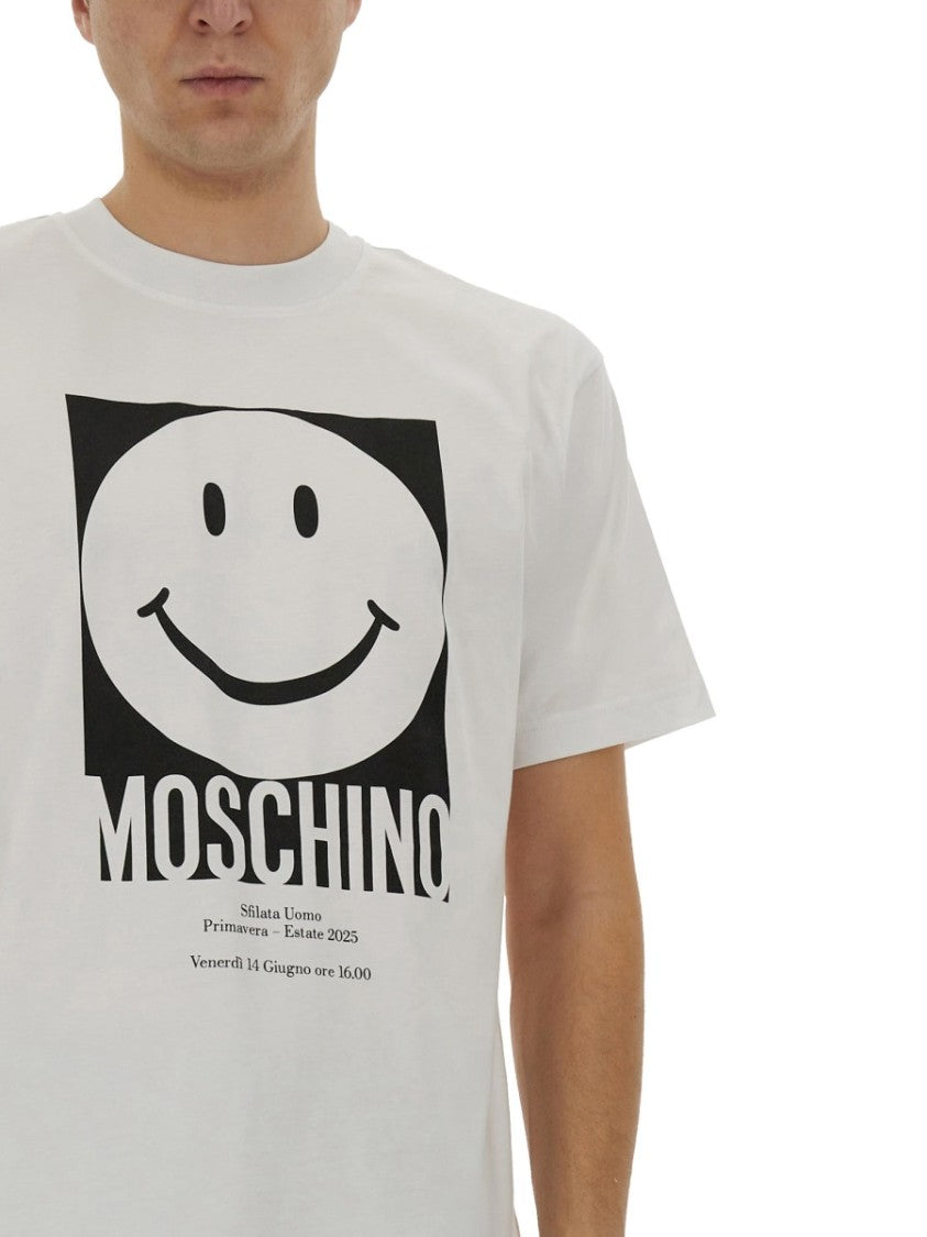 Moschino Crew Neck T-Shirt With Playful Logo Print