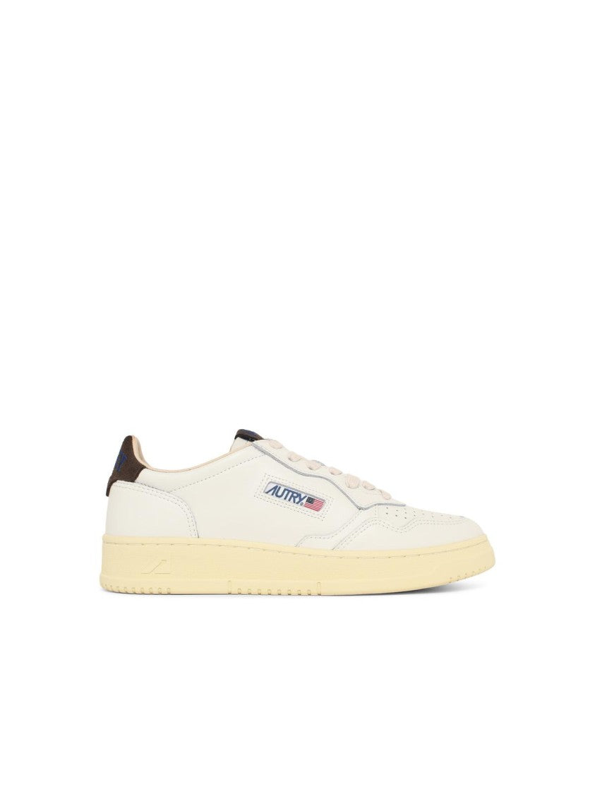 Autry 'Medalist Low' White And Brown Leather Sneakers