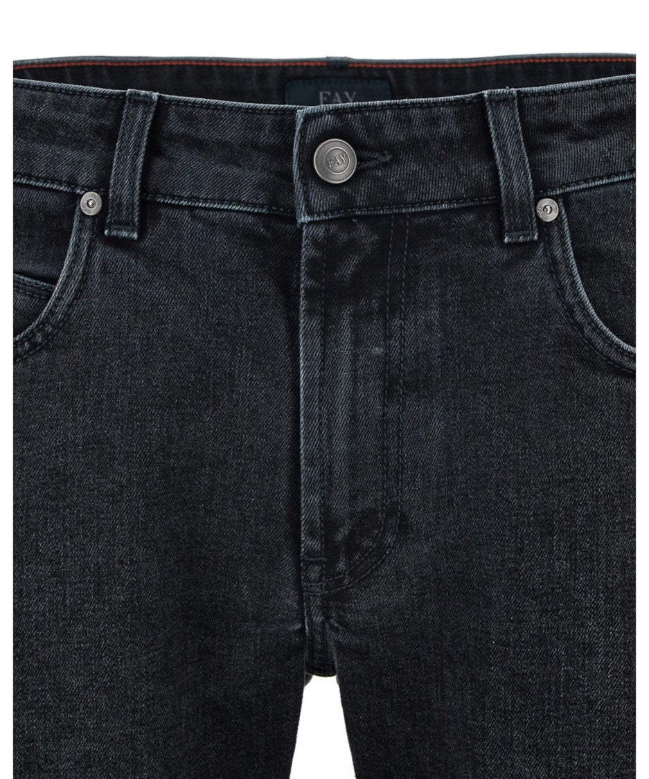 Fay Slim Fit Black Denim Jeans