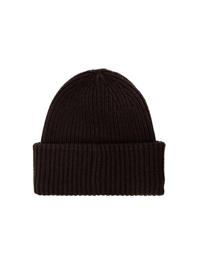 Moncler Ribbed Knit Hat With Folded Cuff