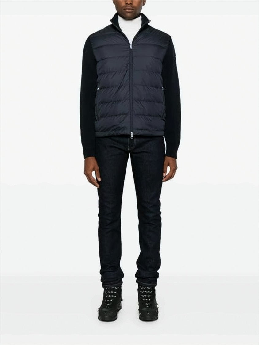Moncler Quilted Padded Jacket With Knitted Accents