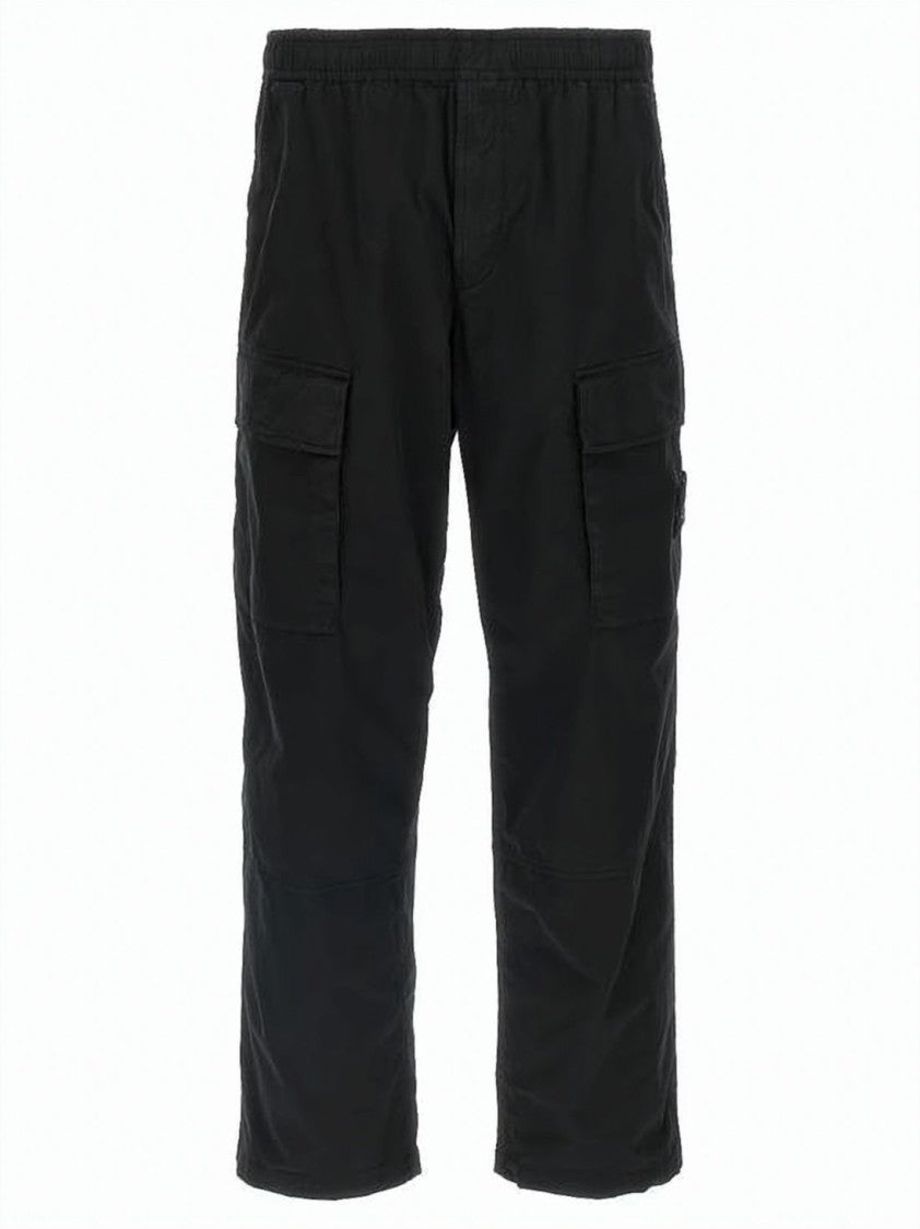 Stone Island Straight Fit Utility Pants With Elastic Waistband