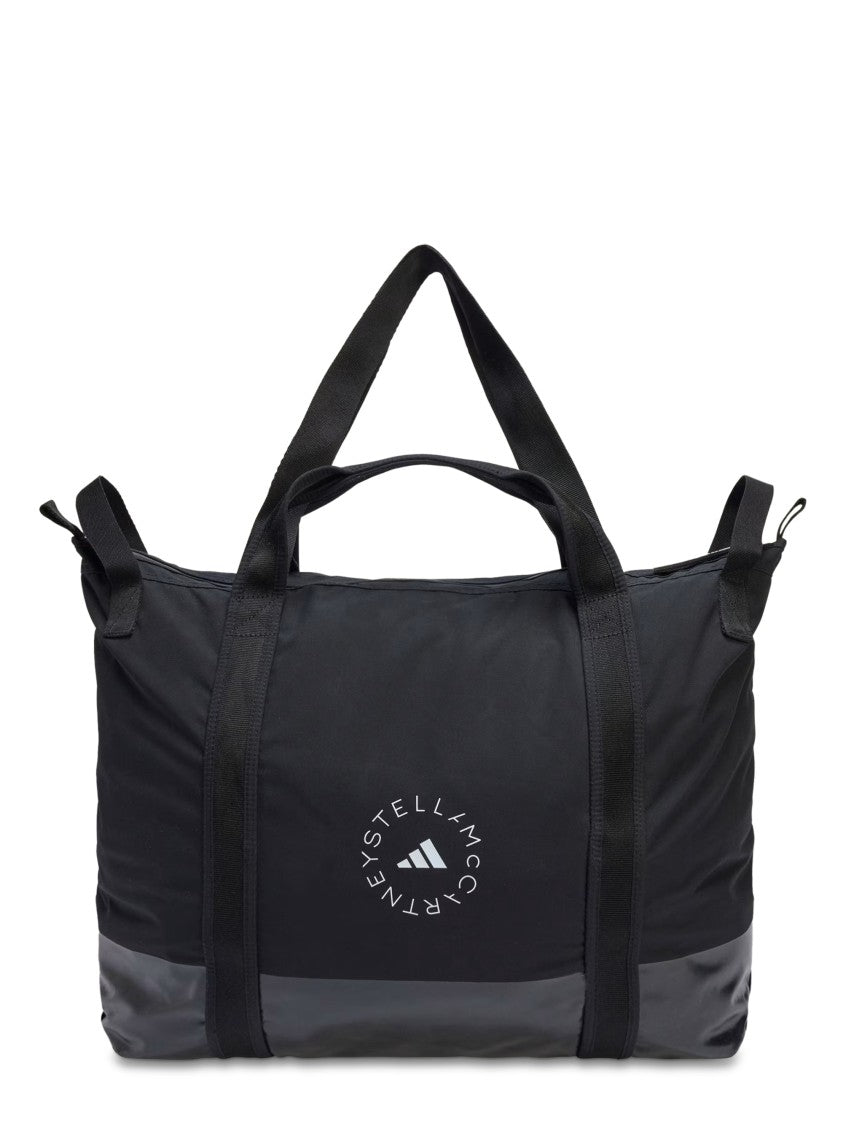 Adidas By Stella Mccartney Spacious Black Tote Bag With Grey Base
