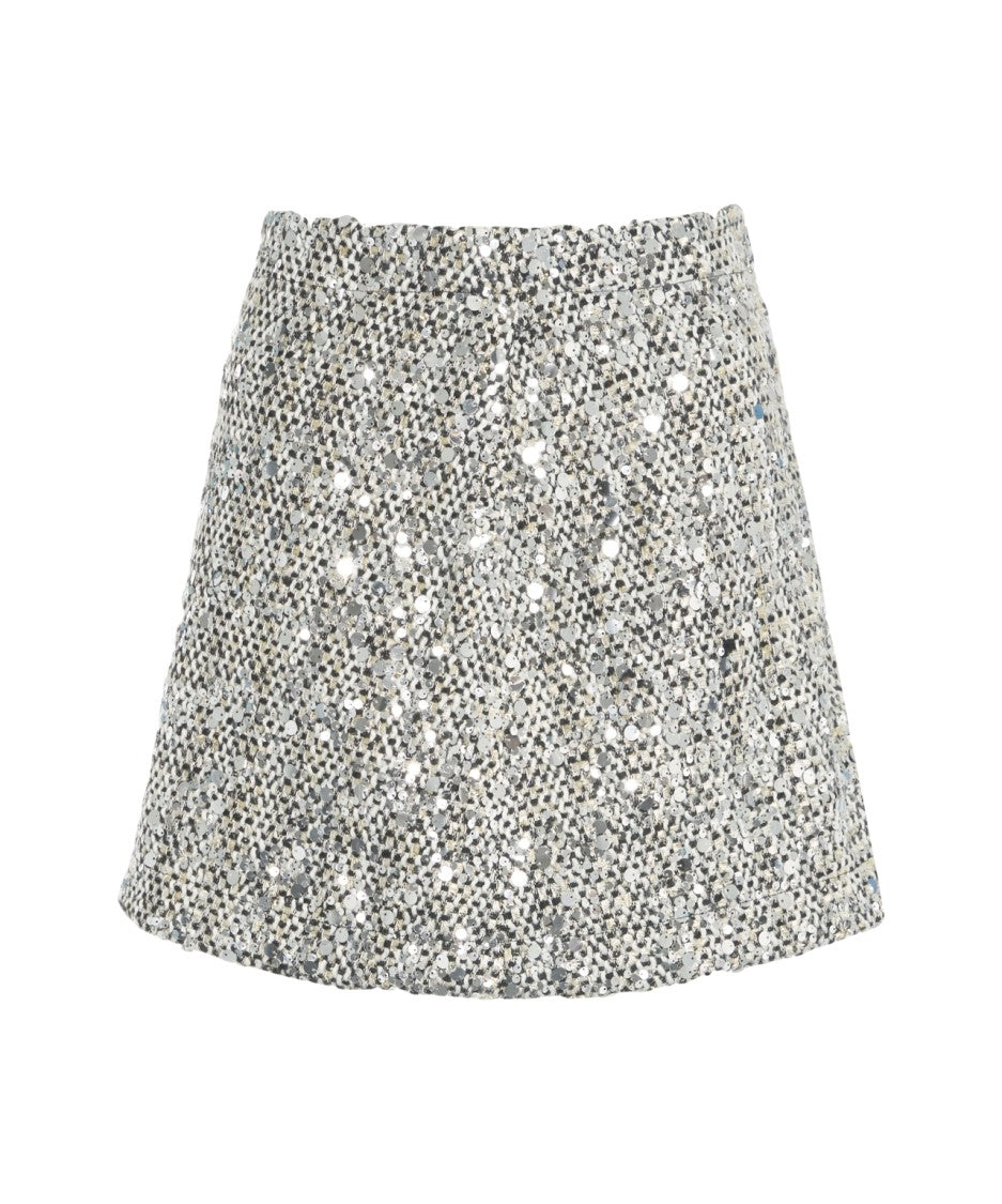 Add Sequined Mini Skirt With Flattering Trapeze Silhouette