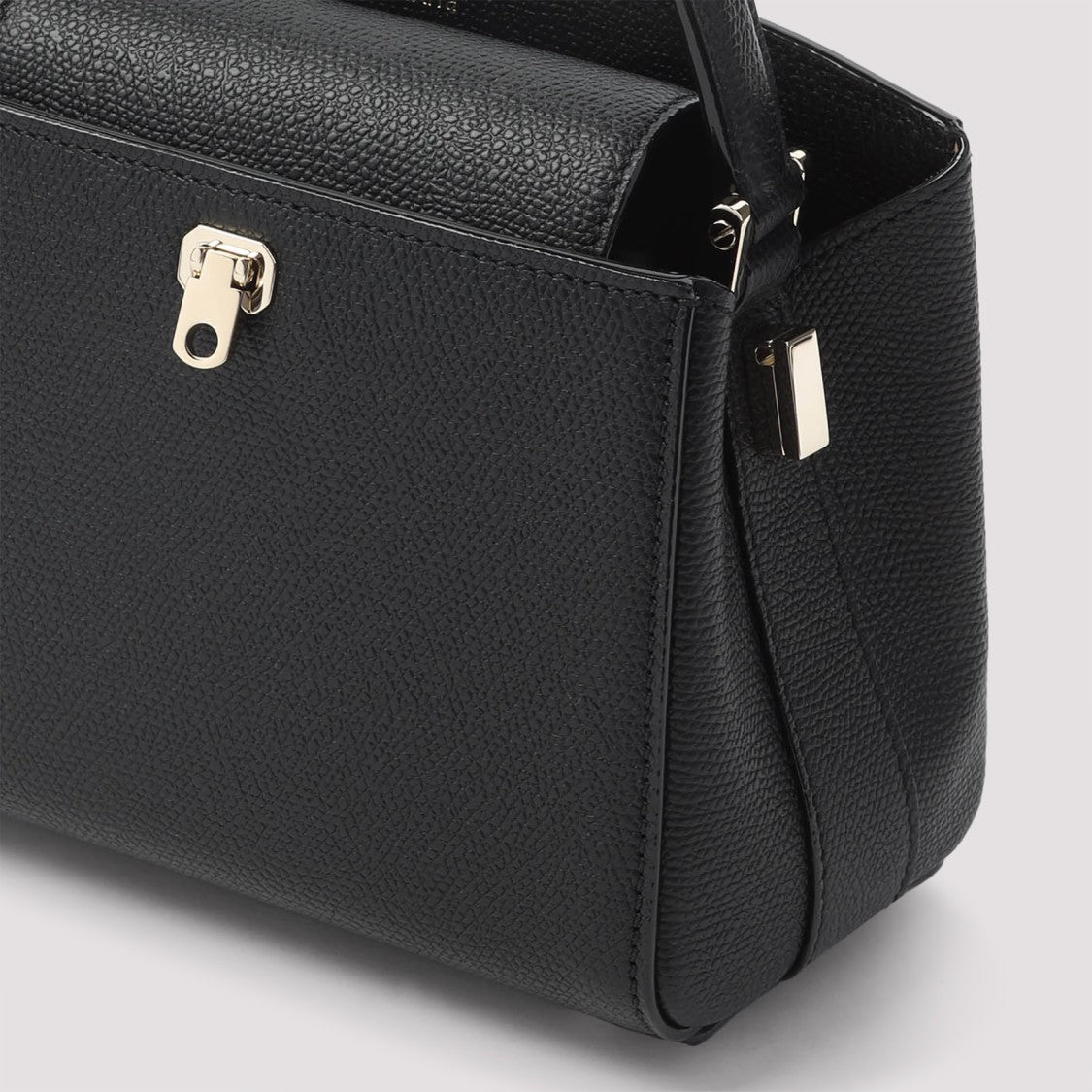 Valextra Structured Leather Shoulder Bag