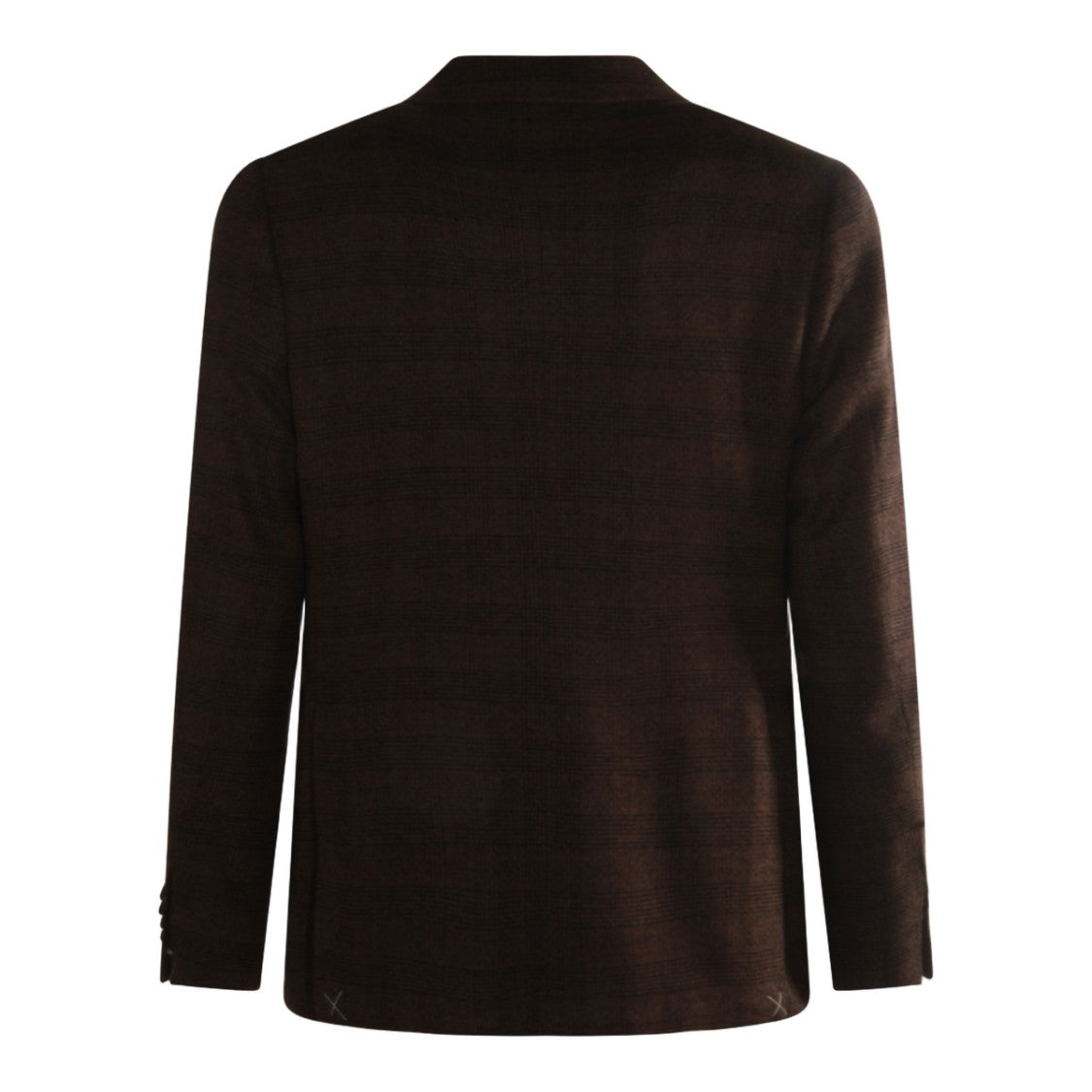 Canali Double-Breasted Checkered Jacket In Deep Brown Tones