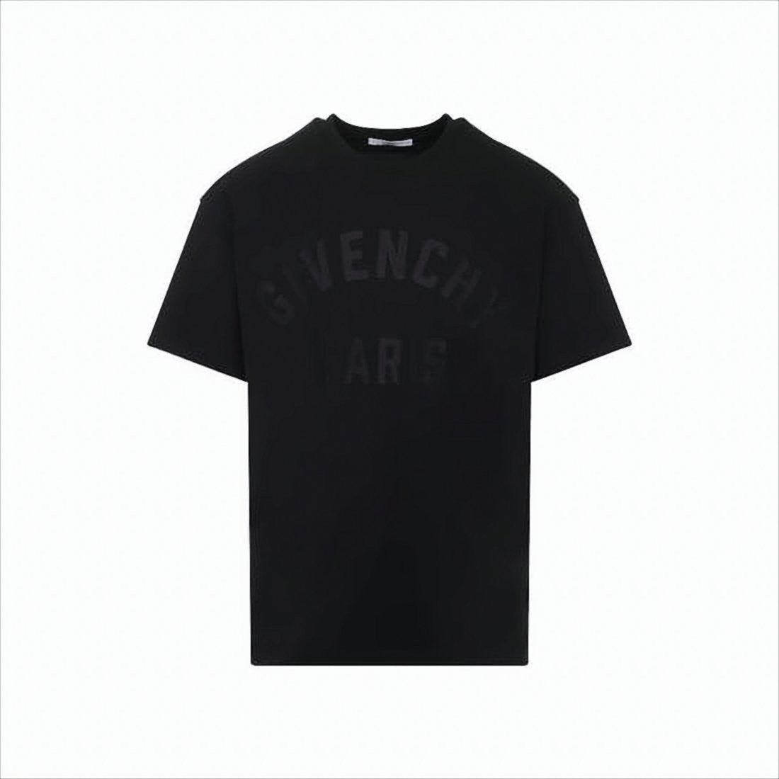 Givenchy Short-Sleeve Black T-Shirt With Subtle Embossed Design