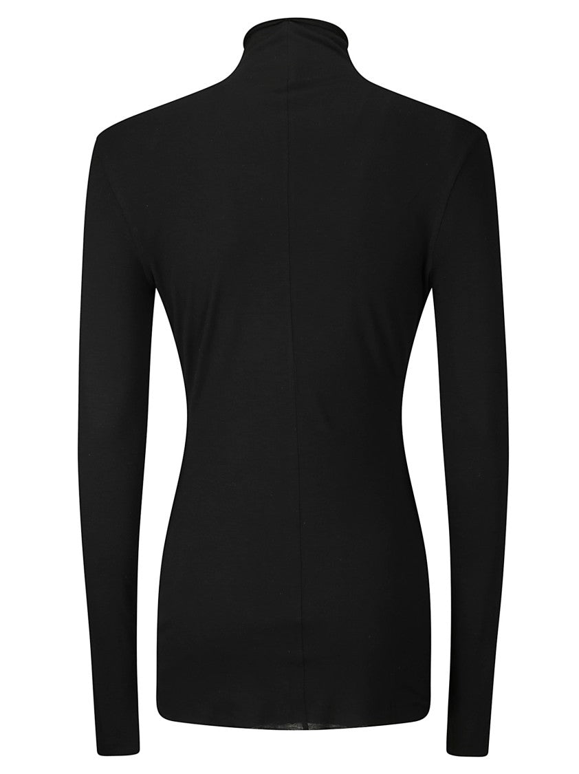 Khaite Long-Sleeved Top With Half Collar And Form-Fitting Silhouette