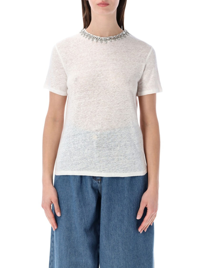 Zimmermann Zimmermann Crystal Embellished Linen Top