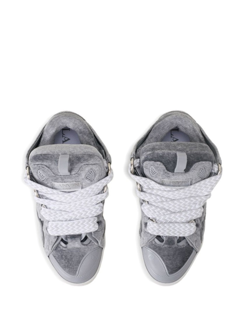 Lanvin Grey Cut-Out Ridged Rubber Sneakers