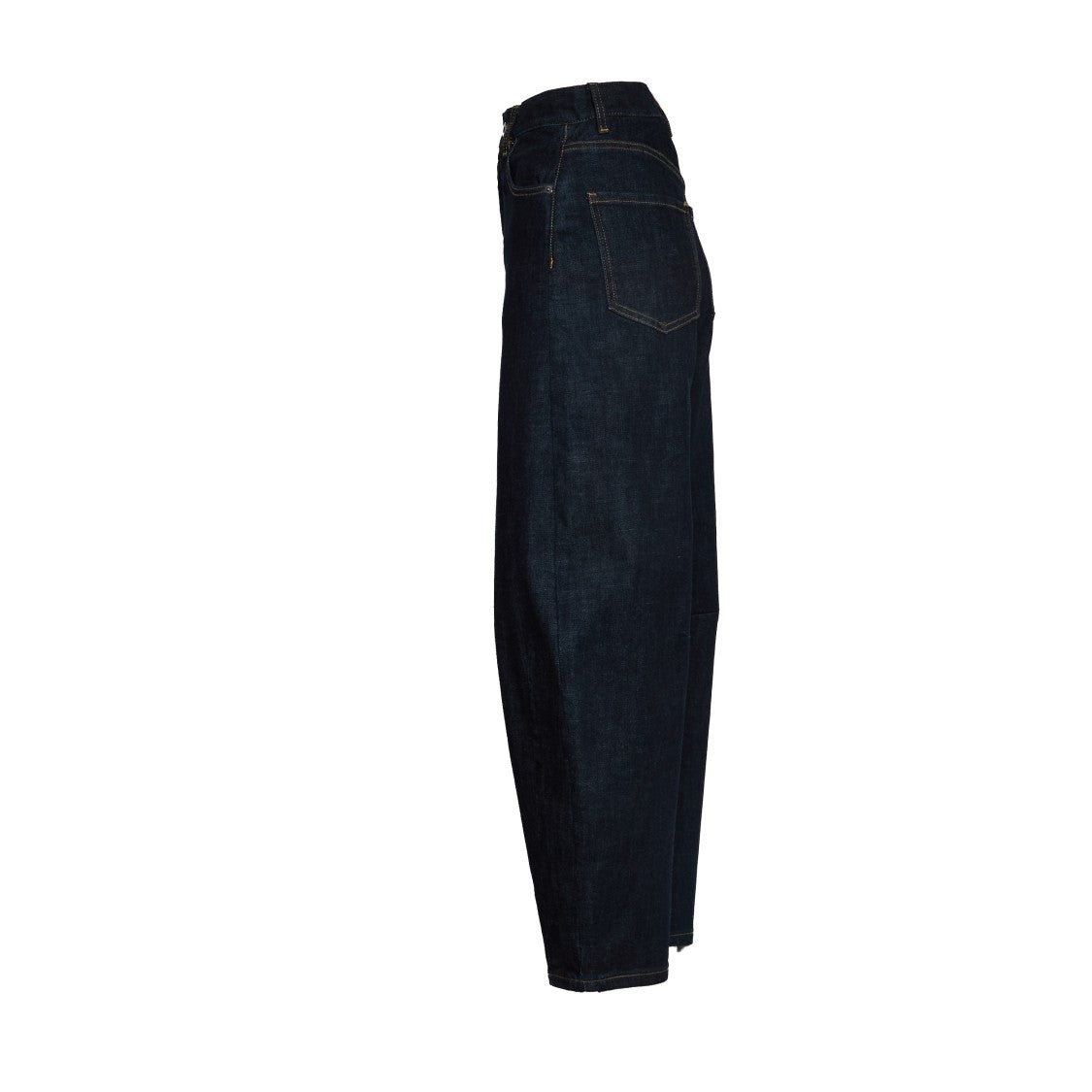 Self-Portrait High-Waisted Indigo Barrel Leg Jeans