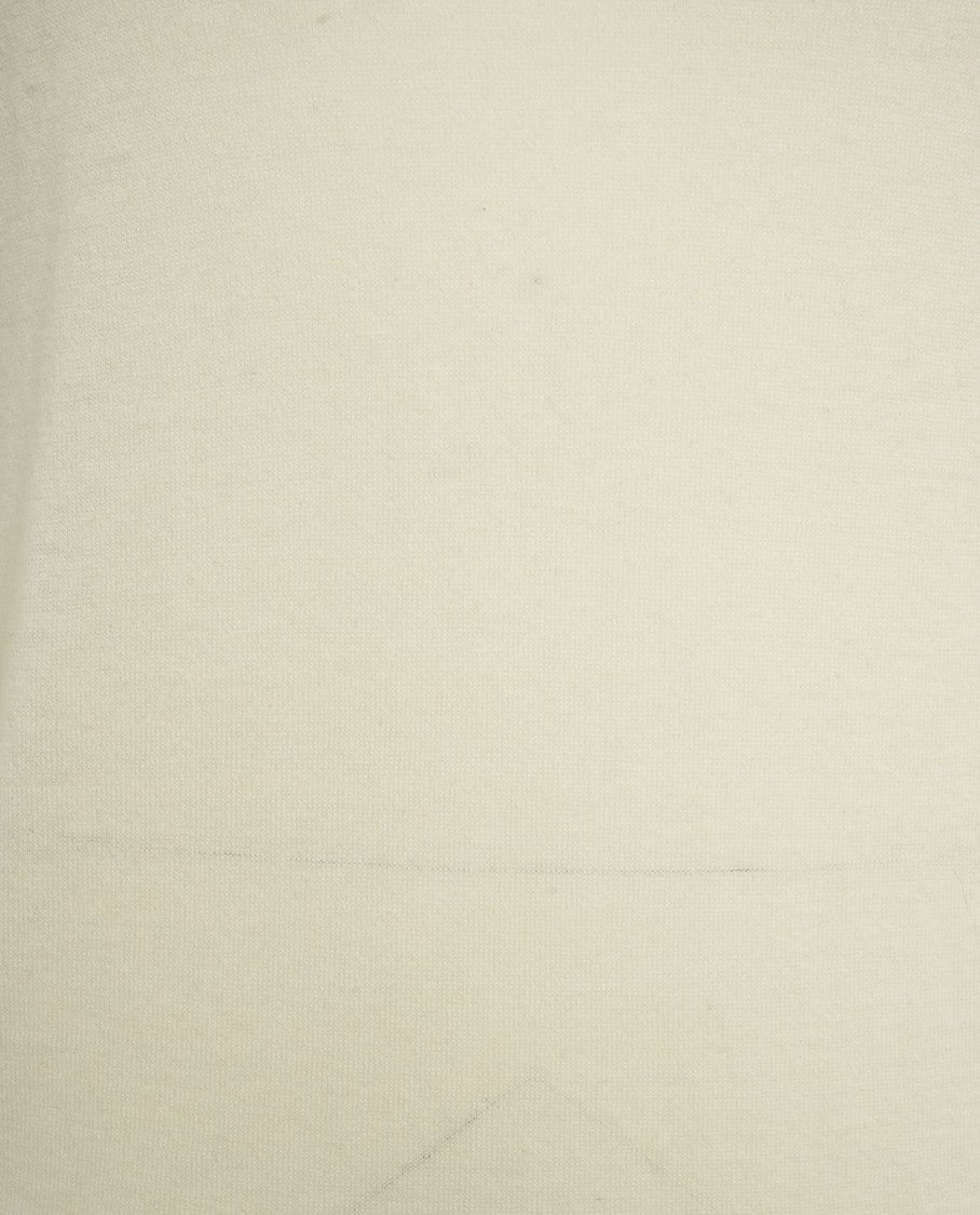 Gender Beige Knit Sweater With Mock Neck And Ribbed Detailing