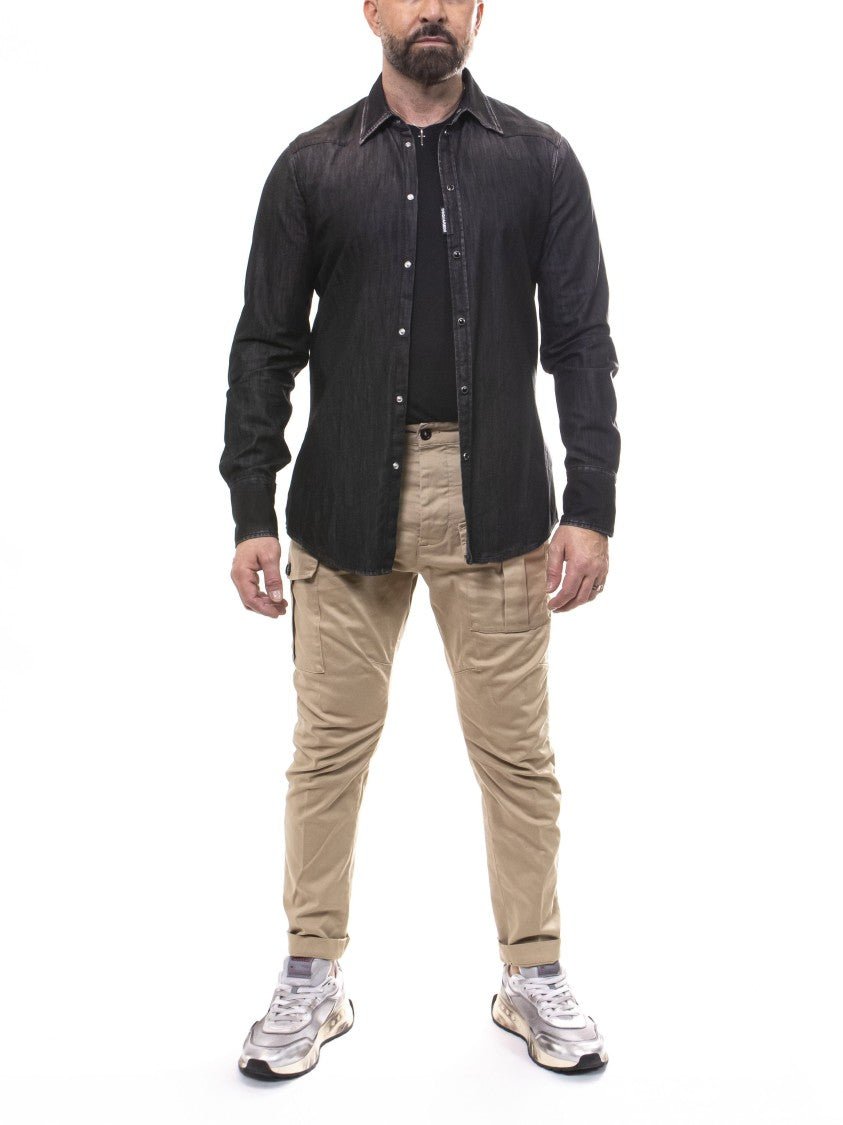 Dsquared2 Classic Collar Long-Sleeve Button-Down Shirt