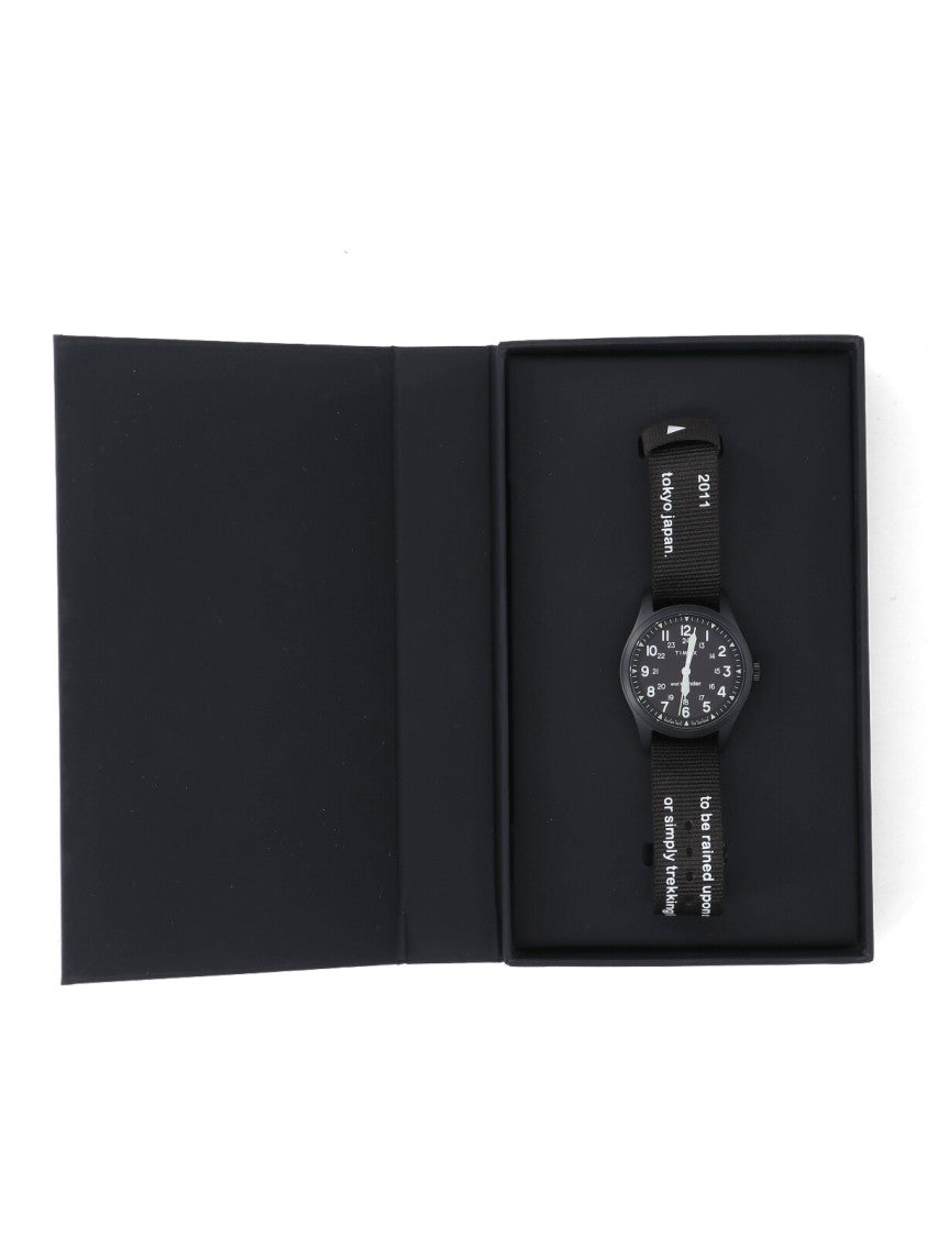 And Wander Black Stainless Steel Expedition Fabric Watch