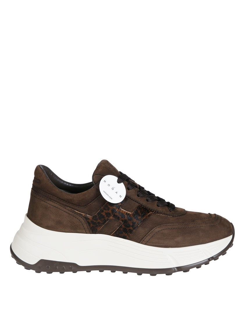 Hogan H669 Allacciato H Dark Brown Suede Sneakers