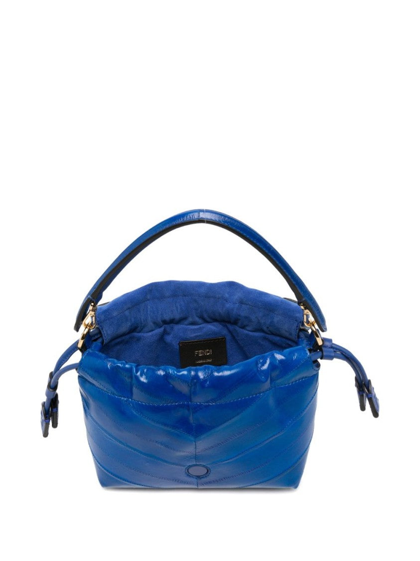 Fendi Electric Blue Mamma Baguette Hagfish Leather Handbag