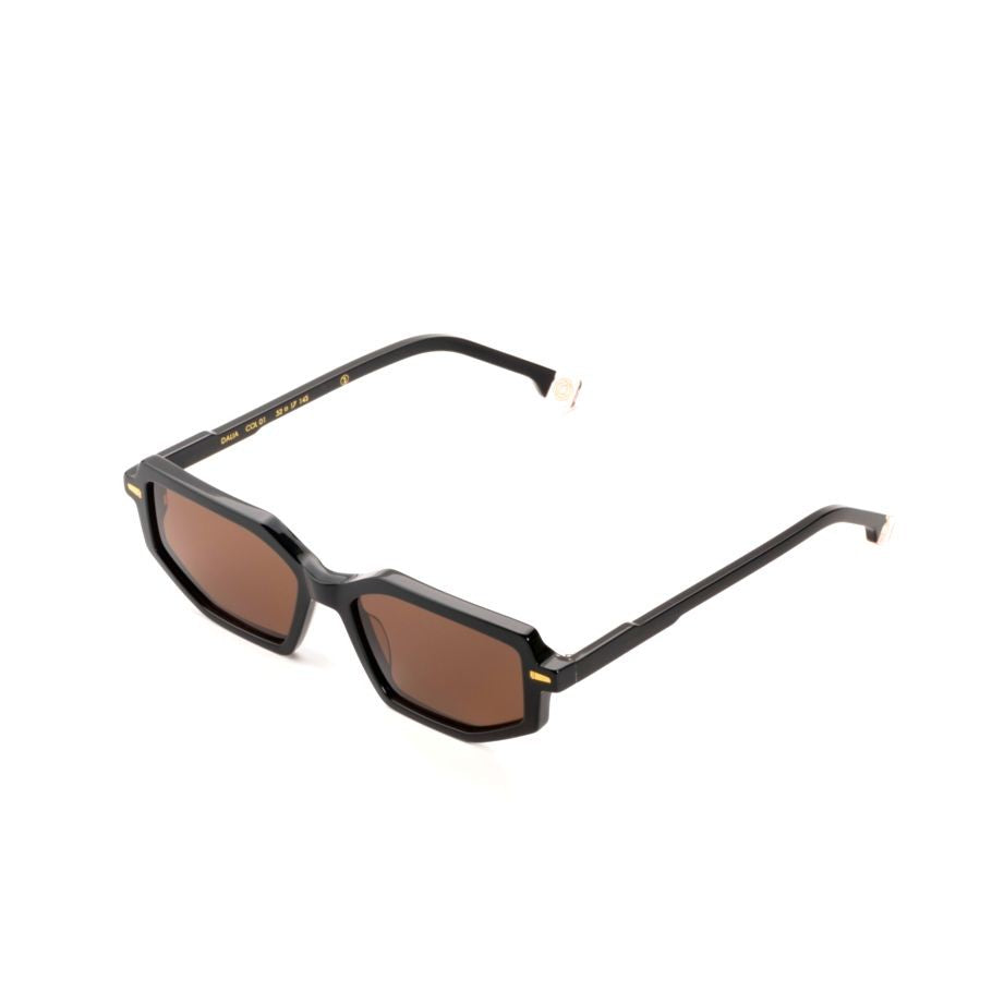 Kyme Dalia Geometric Frame Sunglasses With Subtle Gold Accents