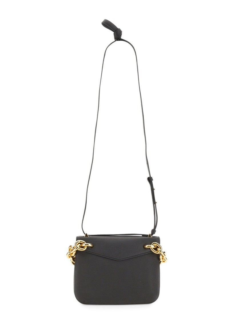Bottega Veneta Suede Shoulder Bag With Extralarge Chain Handle