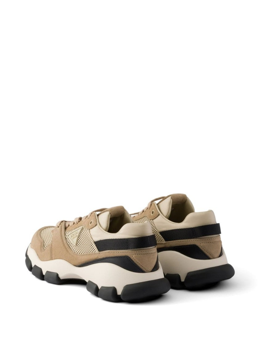 Prada Mesh Suede Lace-Up Sneakers