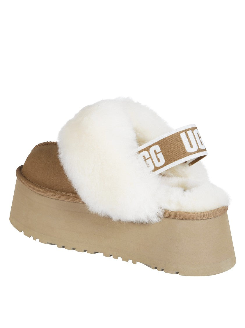 Ugg Funkette Plush Platform Elastic Strap Sandals