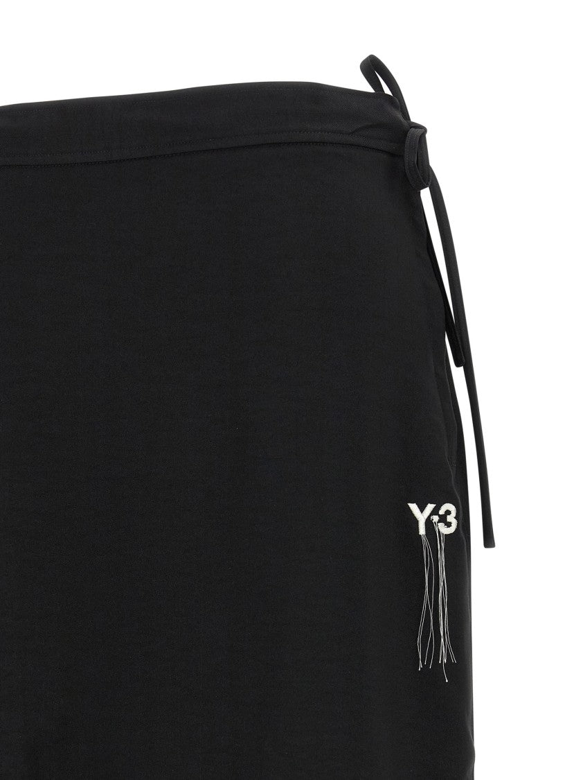 Y-3 ' Sport Uniform Raw Cut 3-Stripes' Skirt
