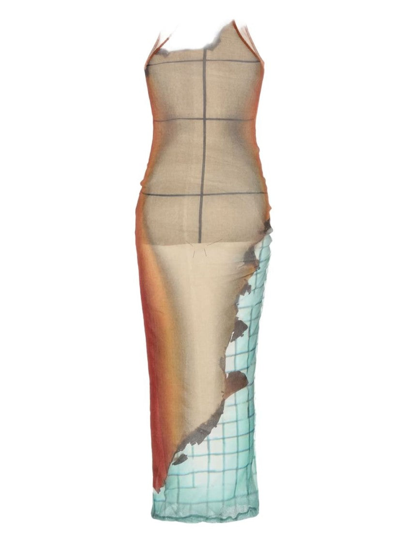 Jean Paul Gaultier Multicolor Mesh Long Dress