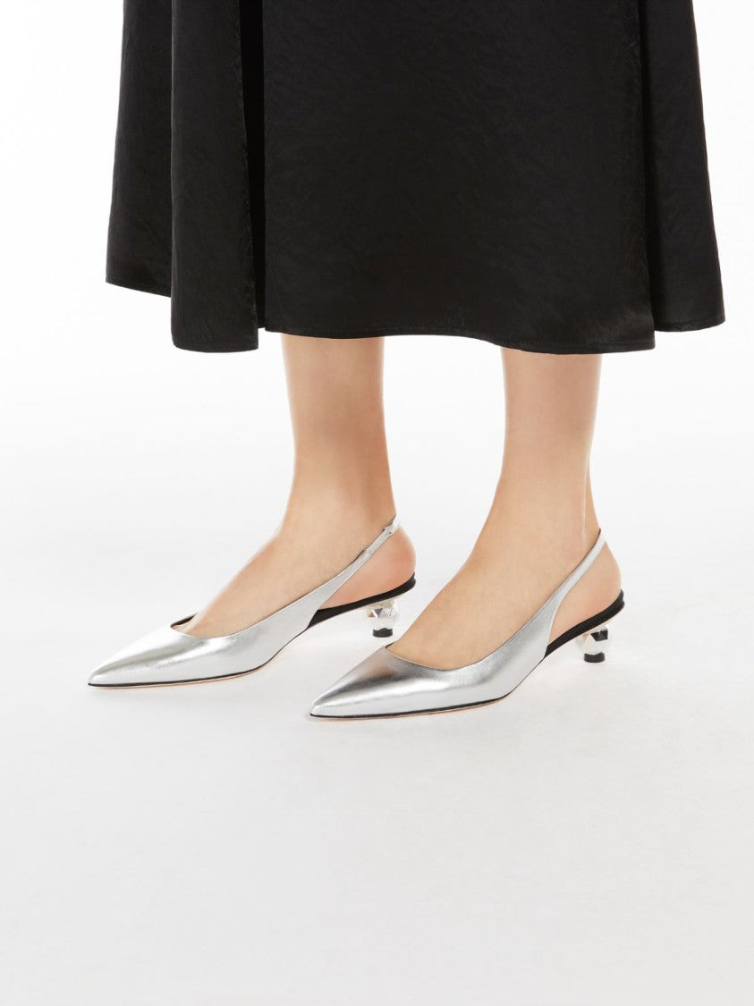 Max Mara Slingback Shoes With Faceted Boule Heel