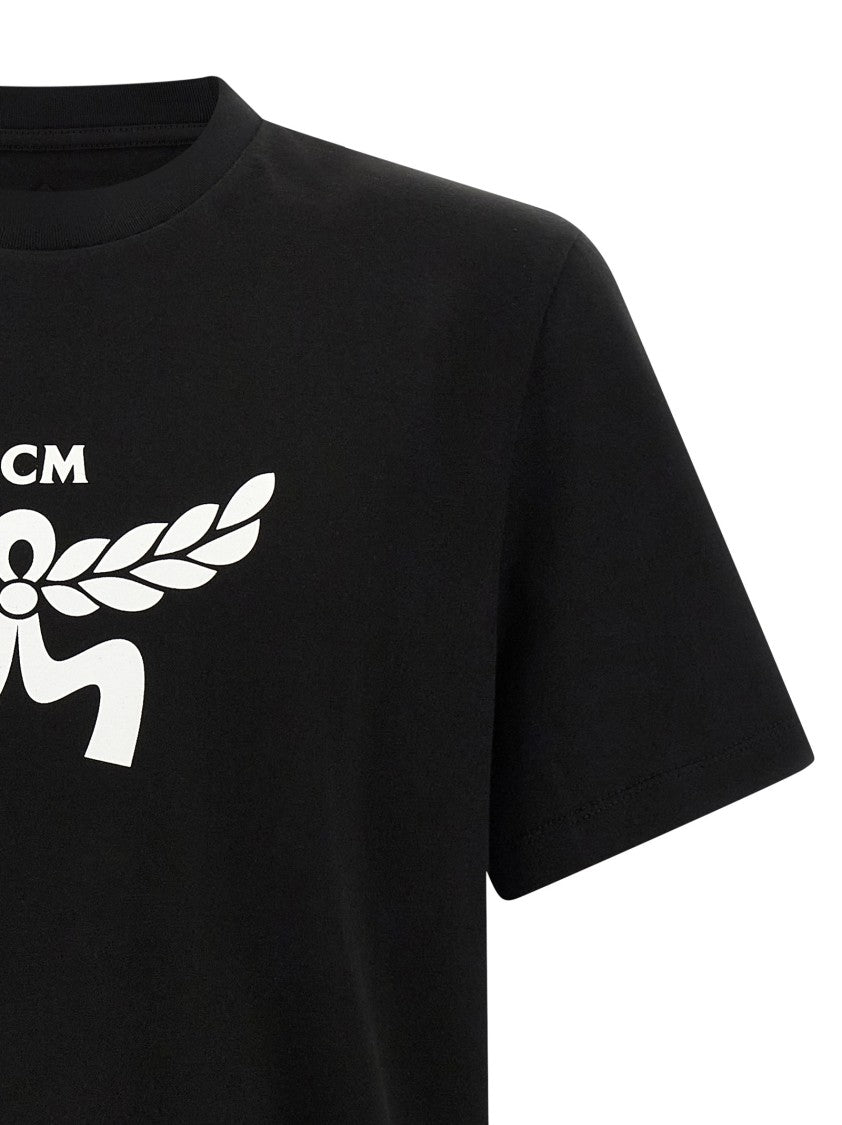 Mcm Bold Logo Print Black T-Shirt