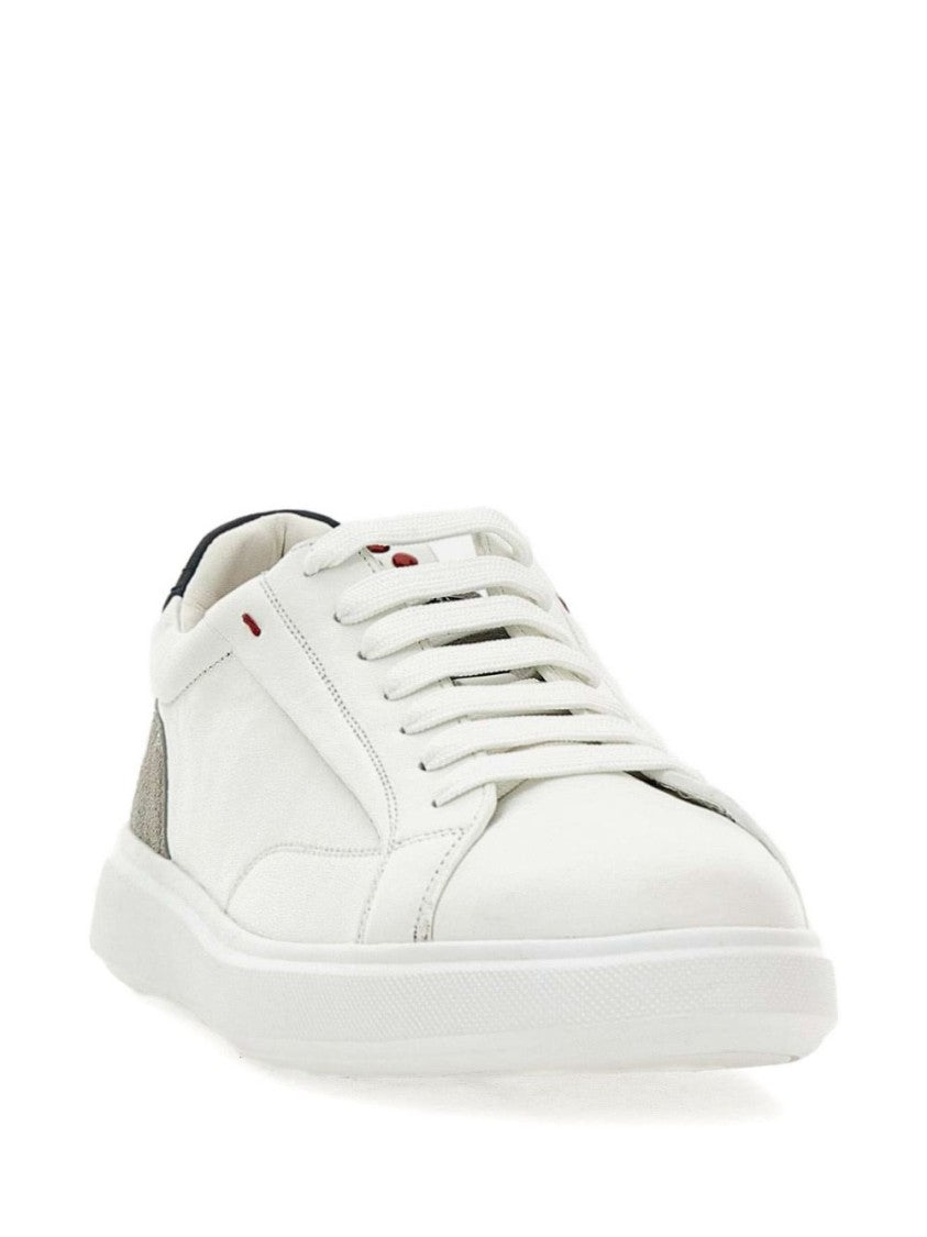 Peuterey White Sneakers With Contrasting Branded Heel Counter