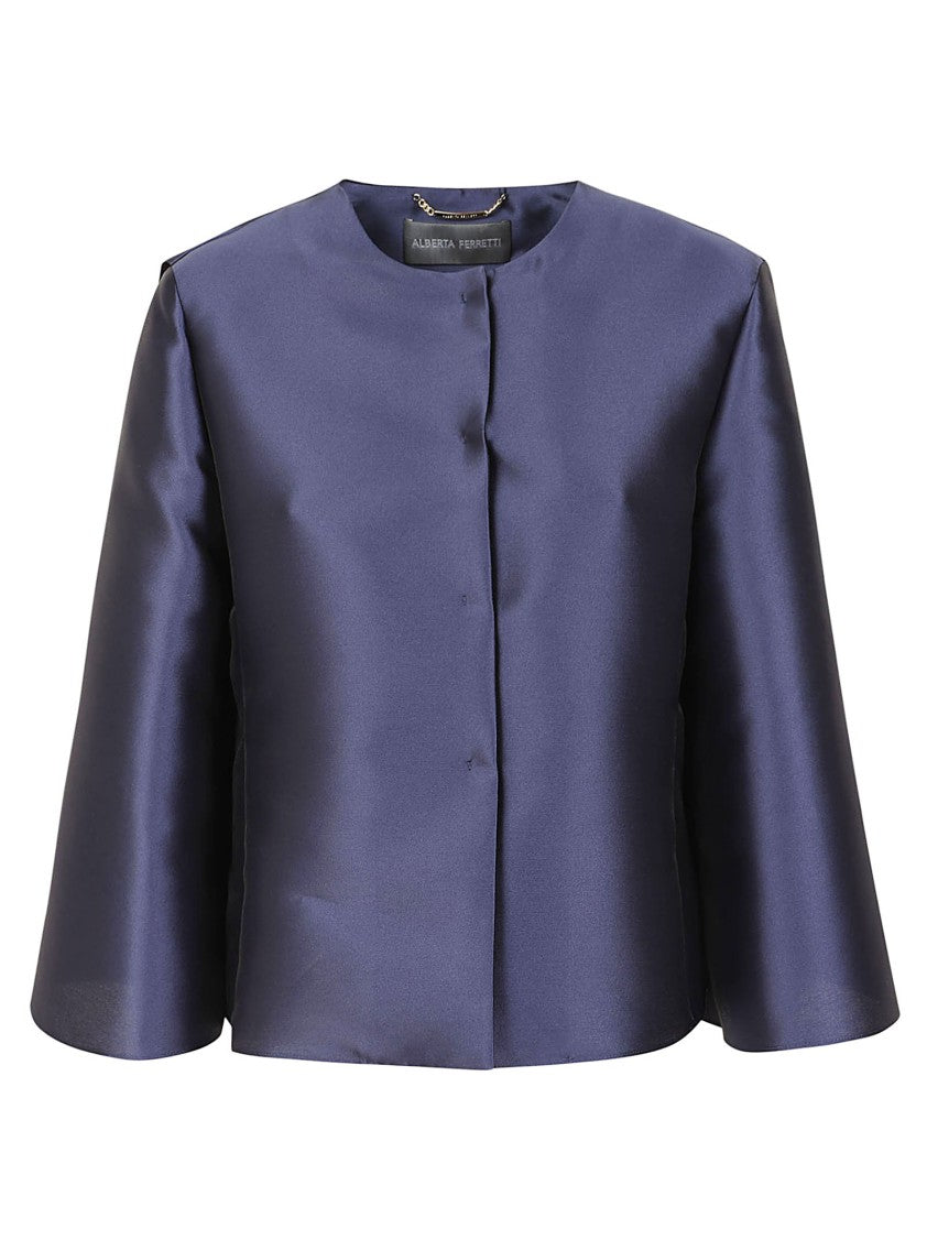 Alberta Ferretti Tailored Jacket With Satin-Like Finish And