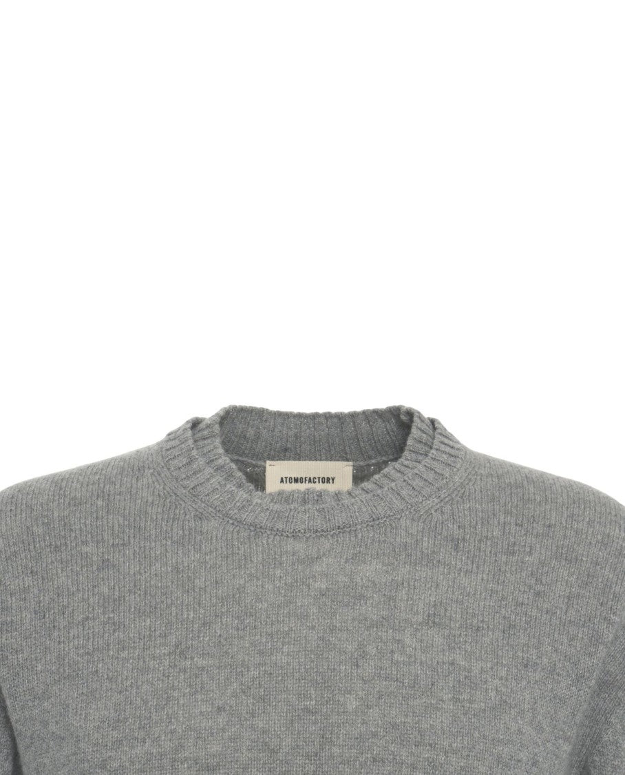 Atomo Factory Knit Sweater With Round Neckline And Ribbed Detailing