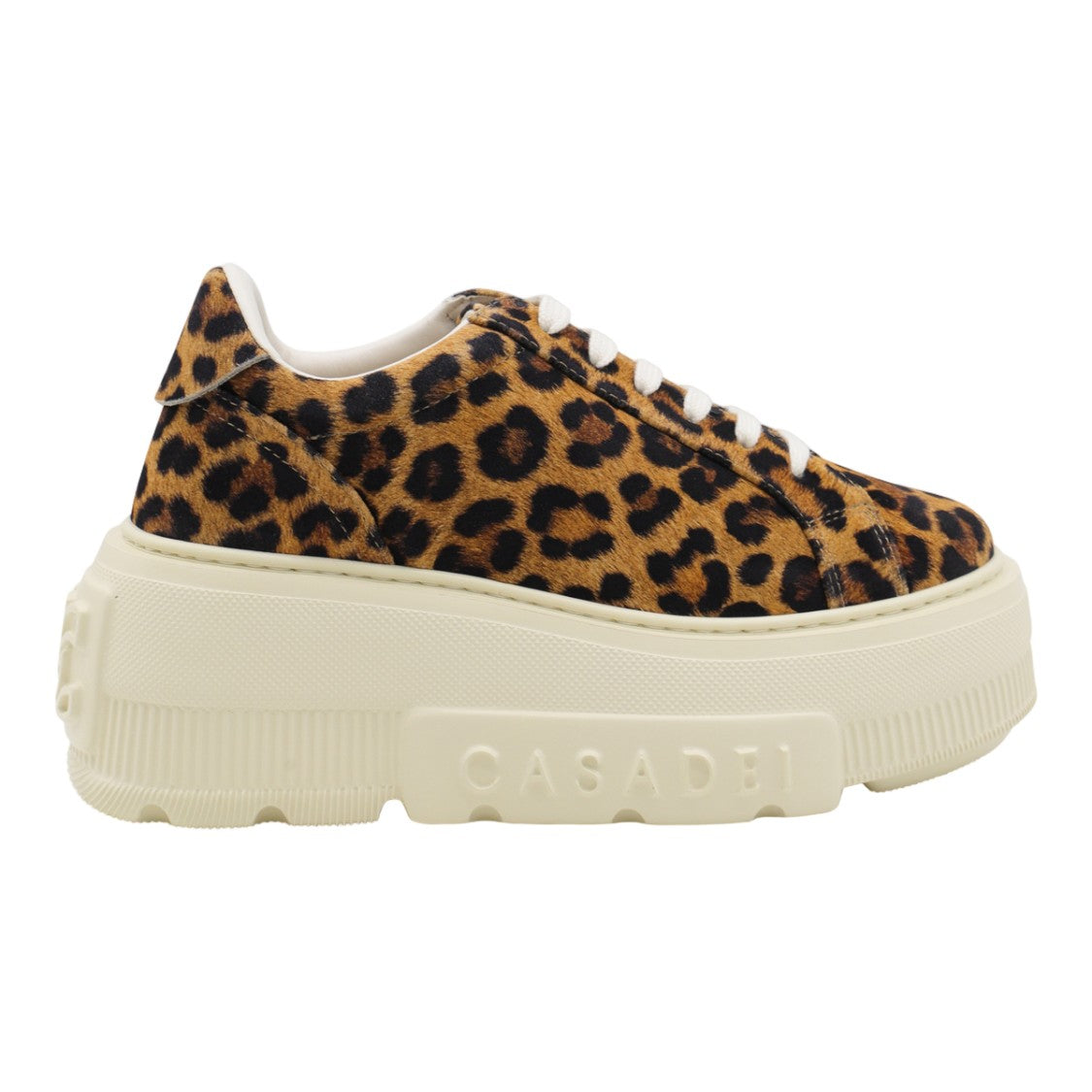 Casadei Leopard Print Platform Sneakers With Cream Soles