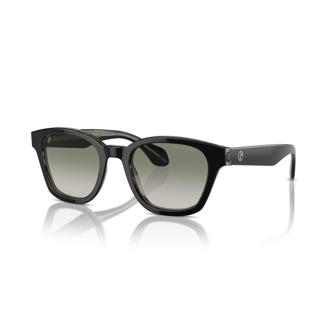 Giorgio Armani 0Ar8207 Square-Frame Black Acetate Sunglasses With Gradient Lenses