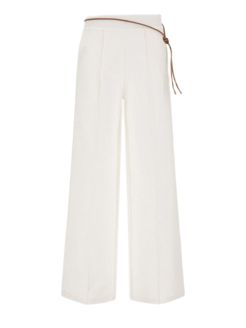 Herno Technical Jersey Wide-Leg Trousers With Pressed Crease