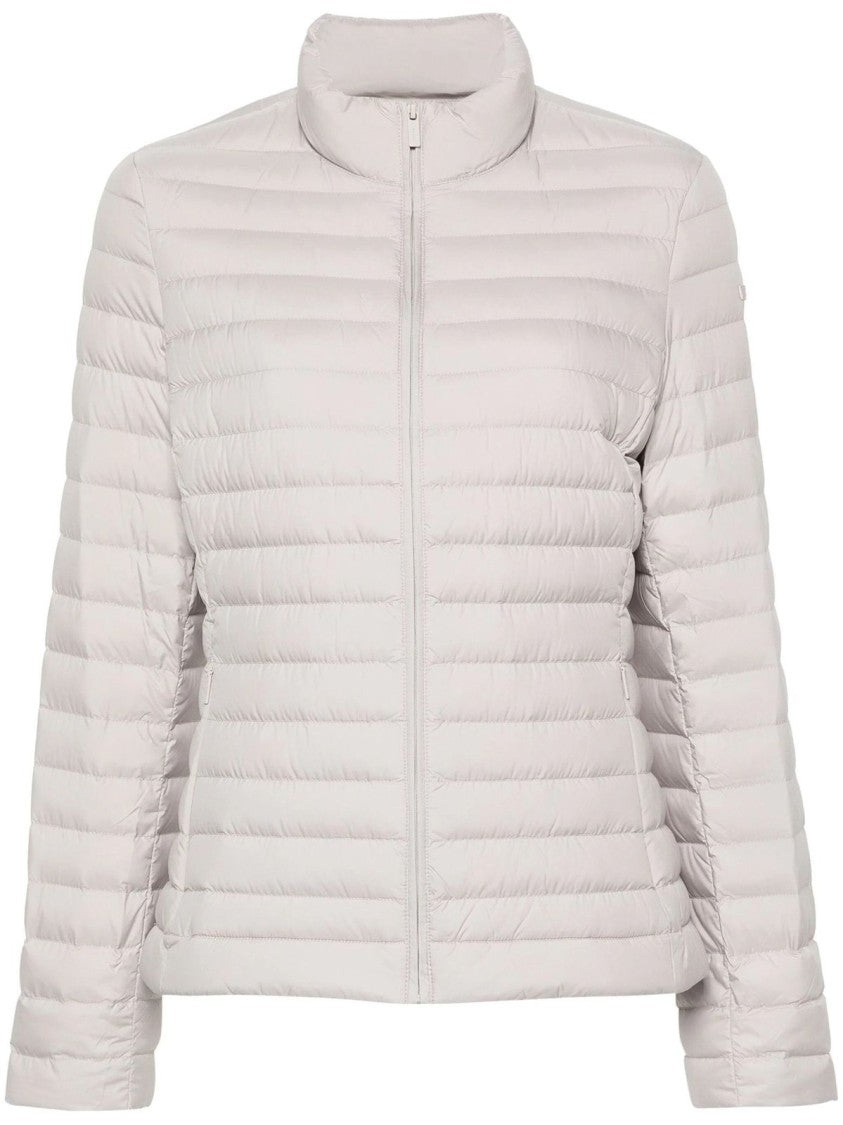 Calvin Klein Quilted Grey Puffer Jacket With High Collar