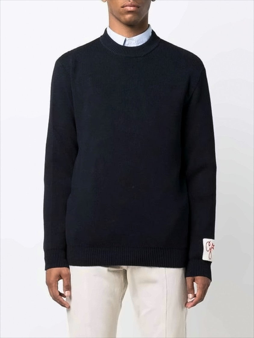 Golden Goose Crew Neck Sweater With Contrasting Patch