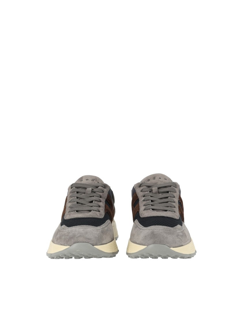 Hogan Hyperlight Calfskin Suede Mesh Sneakers