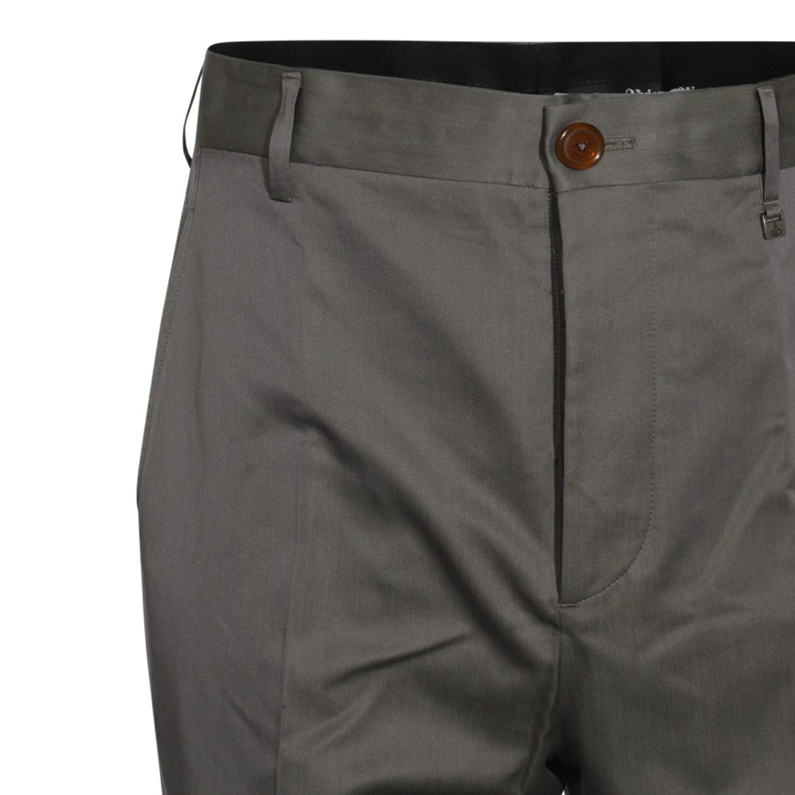 Vivienne Westwood Tailored Grey Cotton Trousers With Cuffed Hem