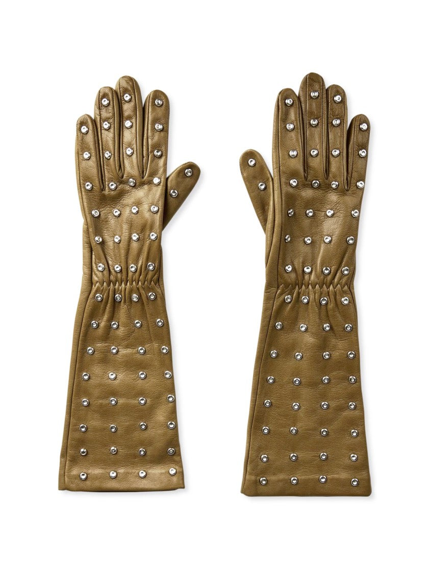 Bottega Veneta Embossed Logo Studs Leather
