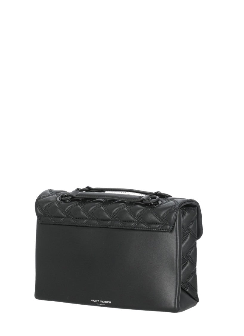 Kurt Geiger Black Kensington Quilted Leather Shoulder Bag