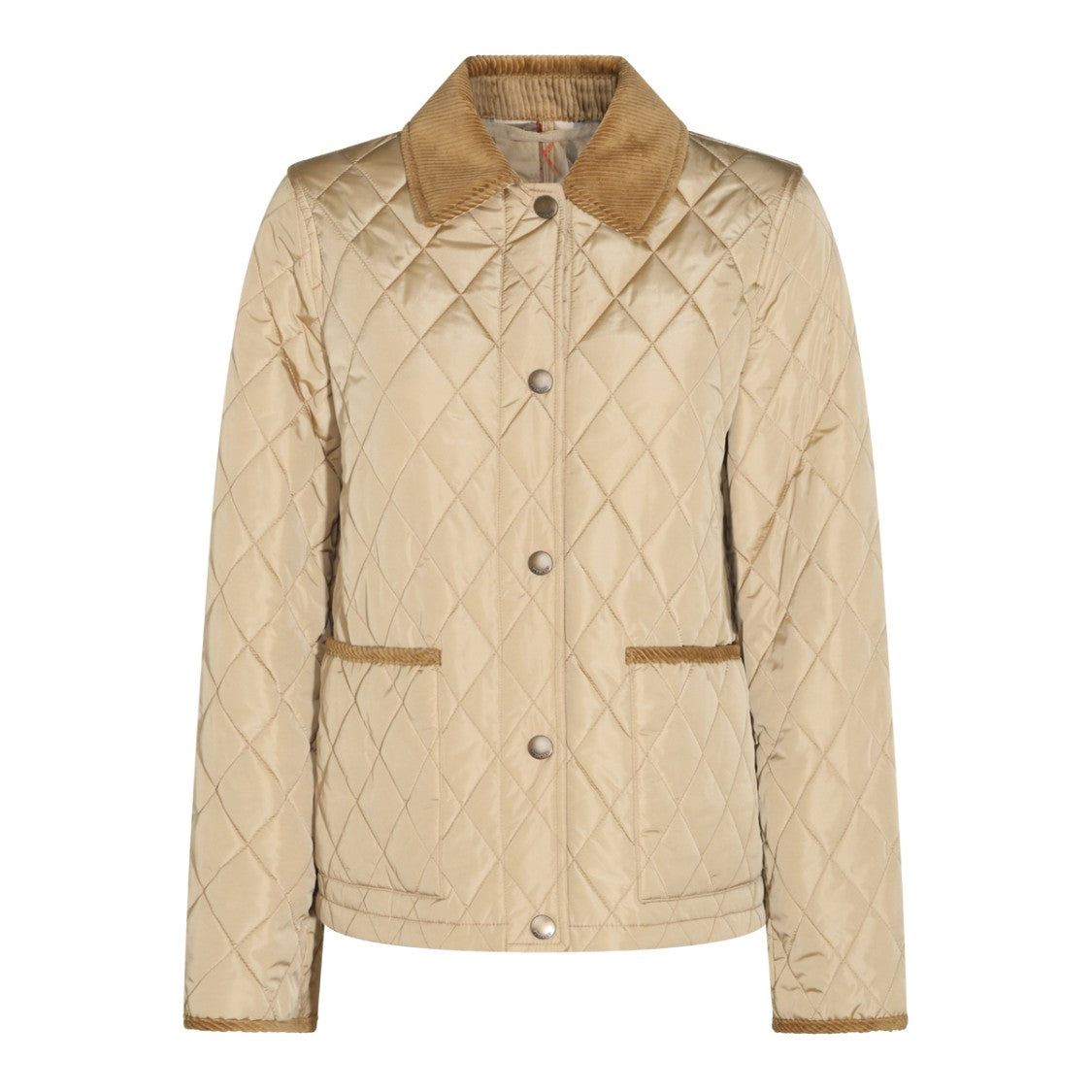 Burberry Diamond-Quilted Corduroy-Detail Jacket